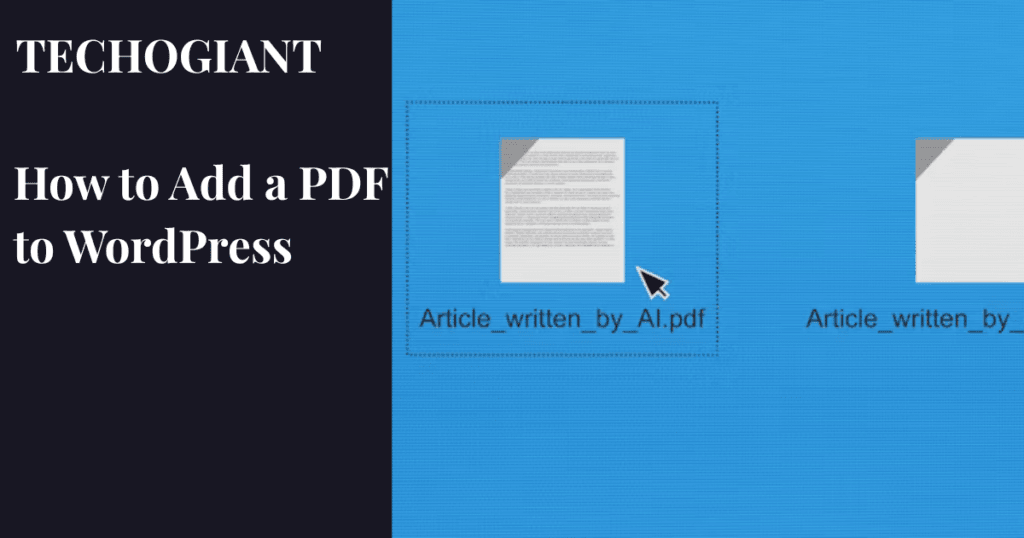 how to add a pdf to wordpress