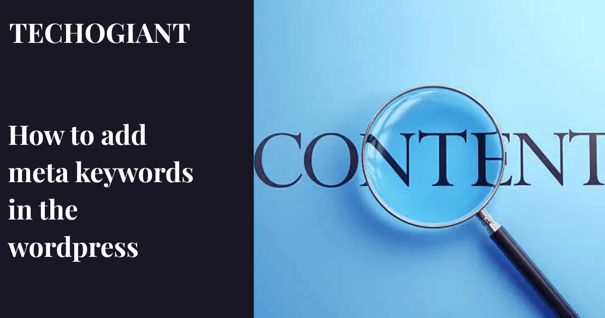 how to add meta keyword in the wordpress